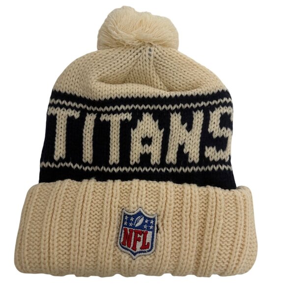 New Era NFL Titans Knit Beanie Hat One Size Removeable Pom Winter Football - Picture 2 of 7